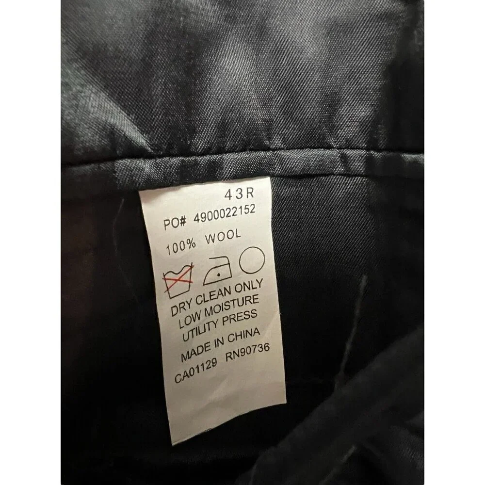 Lauren Ralph Lauren Blazer Jacket Men's 43R Black Pinstripe Two Button Wool